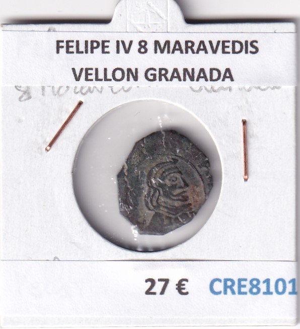 CRE8101 CRE8101 MONEDA ESPAÑA FELIPE IV 8 MARAVEDIS VELLON GRANADA - Imagen 1