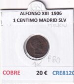 CRE8120 MONEDA ESPAÑA ALFONSO XIII  1906 1 CENTIMO MADRID SLV
