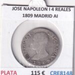 CRE8148 MONEDA ESPAÑA JOSE NAPOLEON I 4 REALES 1809 MADRID AI PLATA