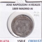 CRE8157 MONEDA ESPAÑA JOSE NAPOLEON I 4 REALES 1809 MADRID AI PLATA