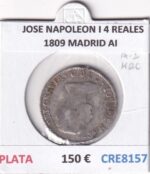 CRE8157 MONEDA ESPAÑA JOSE NAPOLEON I 4 REALES 1809 MADRID AI PLATA