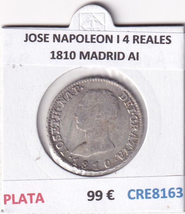 CRE8163 CRE8163 MONEDA ESPAÑA JOSE NAPOLEON I 4 REALES 1810 MADRID AI PLATA - Imagen 1