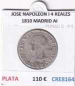 CRE8164 MONEDA ESPAÑA JOSE NAPOLEON I 4 REALES 1810 MADRID AI PLATA