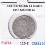 CRE8170 MONEDA ESPAÑA JOSE NAPOLEON I 4 REALES 1810 MADRID AI PLATA