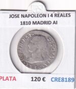 CRE8189 MONEDA ESPAÑA JOSE NAPOLEON I 4 REALES 1810 MADRID AI PLATA