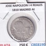 CRE8190 MONEDA ESPAÑA JOSE NAPOLEON I 4 REALES 1810 MADRID AI PLATA