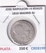 CRE8190 MONEDA ESPAÑA JOSE NAPOLEON I 4 REALES 1810 MADRID AI PLATA