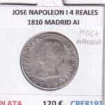 CRE8191 MONEDA ESPAÑA JOSE NAPOLEON I 4 REALES 1810 MADRID AI PLATA