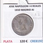 CRE8192 MONEDA ESPAÑA JOSE NAPOLEON I 4 REALES 1810 MADRID AI PLATA