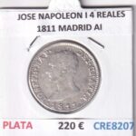 CRE8207 MONEDA ESPAÑA JOSE NAPOLEON I 4 REALES 1811 MADRID AI PLATA