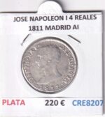 CRE8207 MONEDA ESPAÑA JOSE NAPOLEON I 4 REALES 1811 MADRID AI PLATA