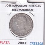 CRE8208 MONEDA ESPAÑA JOSE NAPOLEON I 4 REALES 1811 MADRID AI PLATA