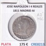 CRE8213 MONEDA ESPAÑA JOSE NAPOLEON I 4 REALES 1811 MADRID AI PLATA