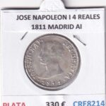 CRE8214 MONEDA ESPAÑA JOSE NAPOLEON I 4 REALES 1811 MADRID AI PLATA