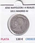 CRE8224 MONEDA ESPAÑA JOSE NAPOLEON I 4 REALES 1811 MADRID AI PLATA
