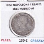 CRE8232 MONEDA ESPAÑA JOSE NAPOLEON I 4 REALES 1811 MADRID AI PLATA
