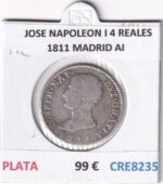 CRE8235 MONEDA ESPAÑA JOSE NAPOLEON I 4 REALES 1811 MADRID AI PLATA