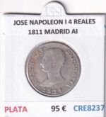 CRE8237 MONEDA ESPAÑA JOSE NAPOLEON I 4 REALES 1811 MADRID AI PLATA