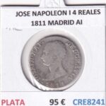 CRE8241 MONEDA ESPAÑA JOSE NAPOLEON I 4 REALES 1811 MADRID AI PLATA