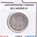 CRE8243 MONEDA ESPAÑA JOSE NAPOLEON I 4 REALES 1811 MADRID AI PLATA