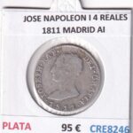 CRE8246 MONEDA ESPAÑA JOSE NAPOLEON I 4 REALES 1811 MADRID AI PLATA