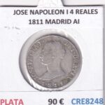 CRE8248 MONEDA ESPAÑA JOSE NAPOLEON I 4 REALES 1811 MADRID AI PLATA