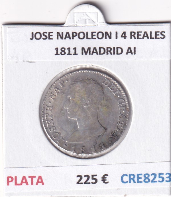 CRE8253 CRE8253 MONEDA ESPAÑA JOSE NAPOLEON I 4 REALES 1811 MADRID AI PLATA - Imagen 1