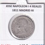 CRE8255 MONEDA ESPAÑA JOSE NAPOLEON I 4 REALES 1811 MADRID AI PLATA
