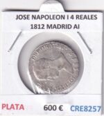 CRE8257 MONEDA ESPAÑA JOSE NAPOLEON I 4 REALES 1812 MADRID AI PLATA