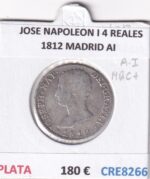 CRE8266 MONEDA ESPAÑA JOSE NAPOLEON I 4 REALES 1812 MADRID AI PLATA