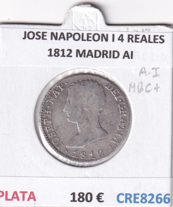CRE8266 CRE8266 MONEDA ESPAÑA JOSE NAPOLEON I 4 REALES 1812 MADRID AI PLATA - Imagen 1