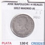 CRE8267 MONEDA ESPAÑA JOSE NAPOLEON I 4 REALES 1812 MADRID AI PLATA