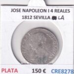 CRE8278 MONEDA ESPAÑA JOSE NAPOLEON I 4 REALES 1812 SEVILLA LA PLATA