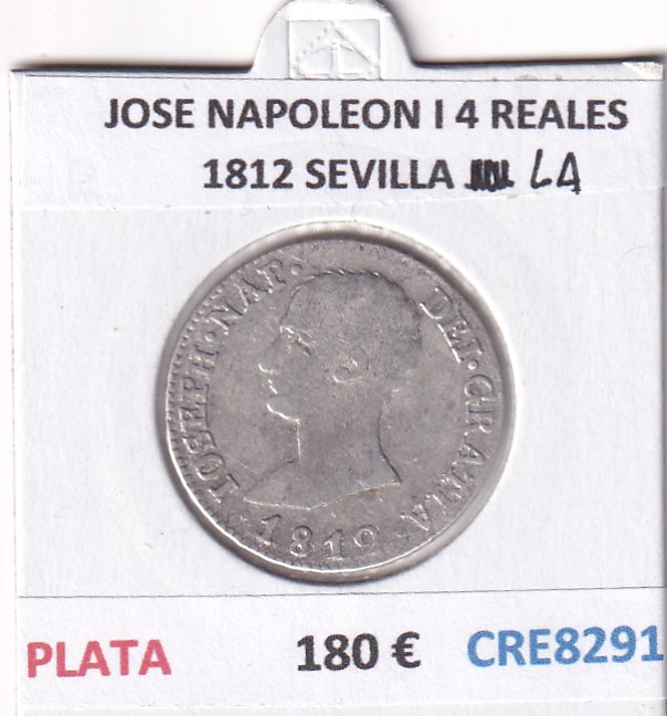 CRE8291 CRE8291 MONEDA ESPAÑA JOSE NAPOLEON I 4 REALES 1812 SEVILLA LA PLATA - Imagen 1