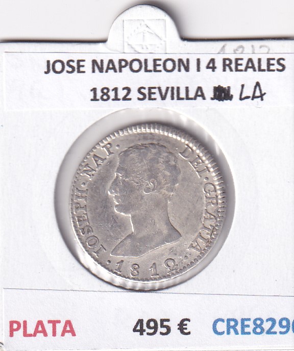 CRE8296 CRE8296 MONEDA ESPAÑA JOSE NAPOLEON I 4 REALES 1812 SEVILLA LA PLATA - Imagen 1