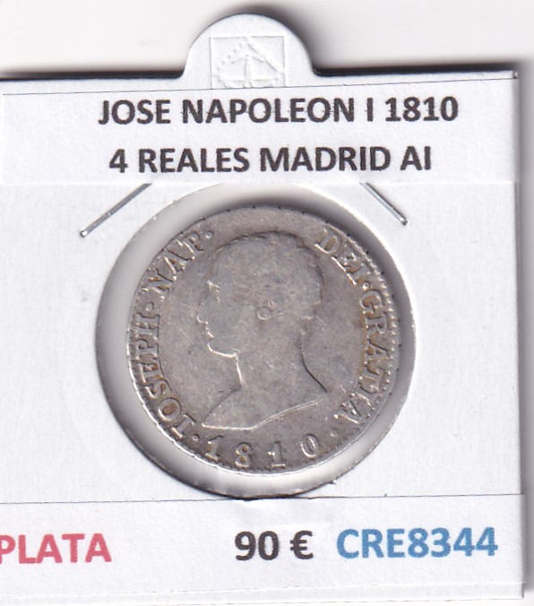 CRE8344 CRE8344 MONEDA ESPAÑA JOSE NAPOLEON I 1810 4 REALES MADRID AI PLATA - Imagen 1