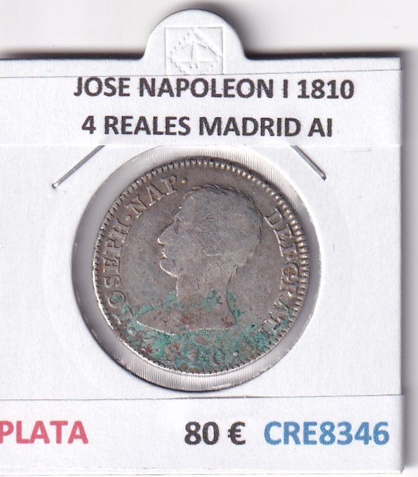 CRE8346 CRE8346 MONEDA ESPAÑA JOSE NAPOLEON I 1810 4 REALES MADRID AI PLATA - Imagen 1