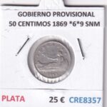 CRE8357 MONEDA ESPAÑA GOBIERNO PROVISIONAL 50 CENTIMOS 1869 *6*9 SNM