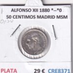 CRE8371 MONEDA ESPAÑA ALFONSO XII 1880 *--*0 50 CENTIMOS MADRID MSM