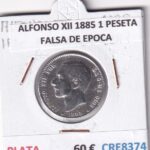 CRE8374 MONEDA ESPAÑA ALFONSO XII FALSA DE EPOCA 1885 1 PESETA PLATA