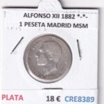 CRE8389 MONEDA ESPAÑA ALFONSO XII 1882 *-*- 1 PESETA MADRID MSM PLATA