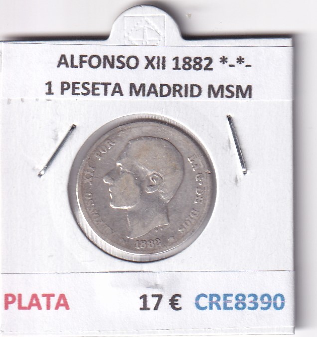 CRE8390 CRE8390 MONEDA ESPAÑA ALFONSO XII 1882 *-*- 1 PESETA MADRID MSM PLATA - Imagen 1
