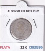 CRE8396 MONEDA ESPAÑA ALFONSO XIII 1891 PGM PLATA
