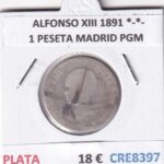 CRE8397 MONEDA ESPAÑA ALFONSO XIII 1891 *-*- MADRID PGM PLATA