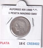 CRE8402 MONEDA ESPAÑA ALFONSO XIII 1900 *-*- MADRID SMV PLATA