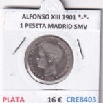 CRE8403 MONEDA ESPAÑA ALFONSO XIII 1901 *-*- MADRID SMV PLATA