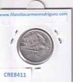 CRE8411 MONEDA ESTADO ESPAÑOL 1957  *75 5 PESETAS NIQUEL S/C - Imagen 2