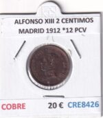 CRE8426 MONEDA ESPAÑA ALFONSO XIII 2 CENTIMOS MADRID 1912 *12 PCV