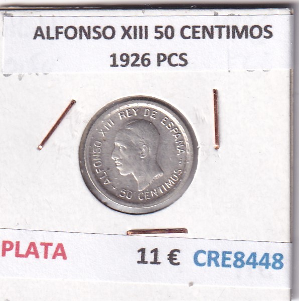 CRE8448 CRE8448 MONEDA ESPAÑA ALFONSO XIII 50 CENTIMOS 1926 PCS PLATA - Imagen 1