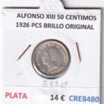 CRE8480 MONEDA ESPAÑA ALFONSO XIII 50 CENTIMOS 1926 PCS BRILLO ORIGINAL